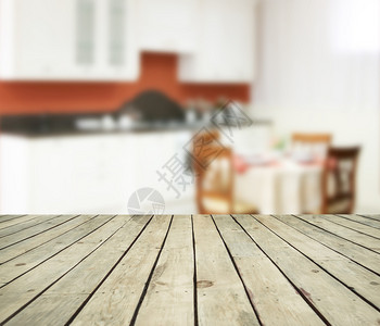 厨房间和木桌纹理空棕色木桌和模糊背景与散景图像食物和铭文对象的图片