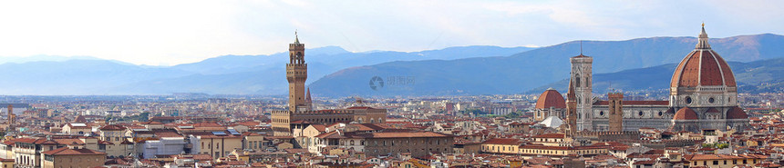浅色调的佛罗伦萨市全景图片