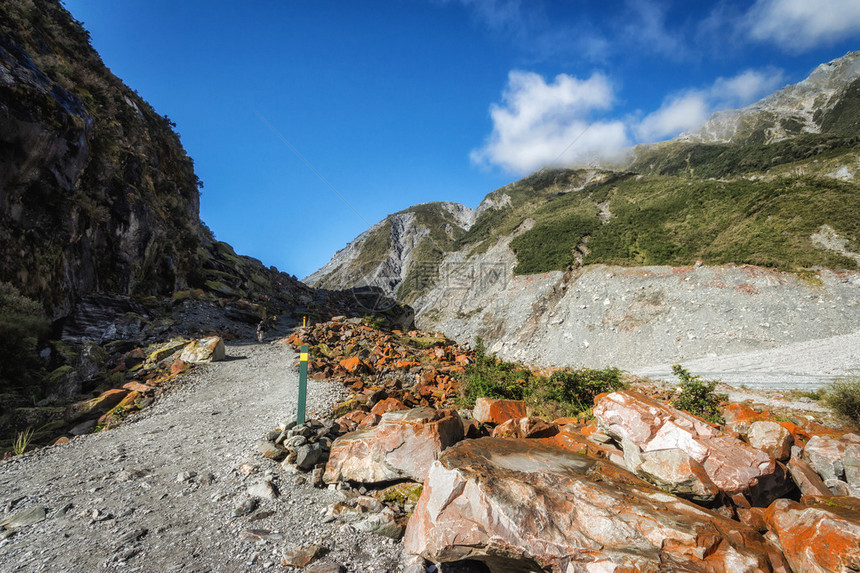 前往新西兰南部岛屿的弗朗兹和福克斯冰川在这些地图片