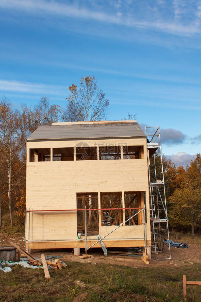 生态住宅建设建筑围护结构的外部工作森林附近图片