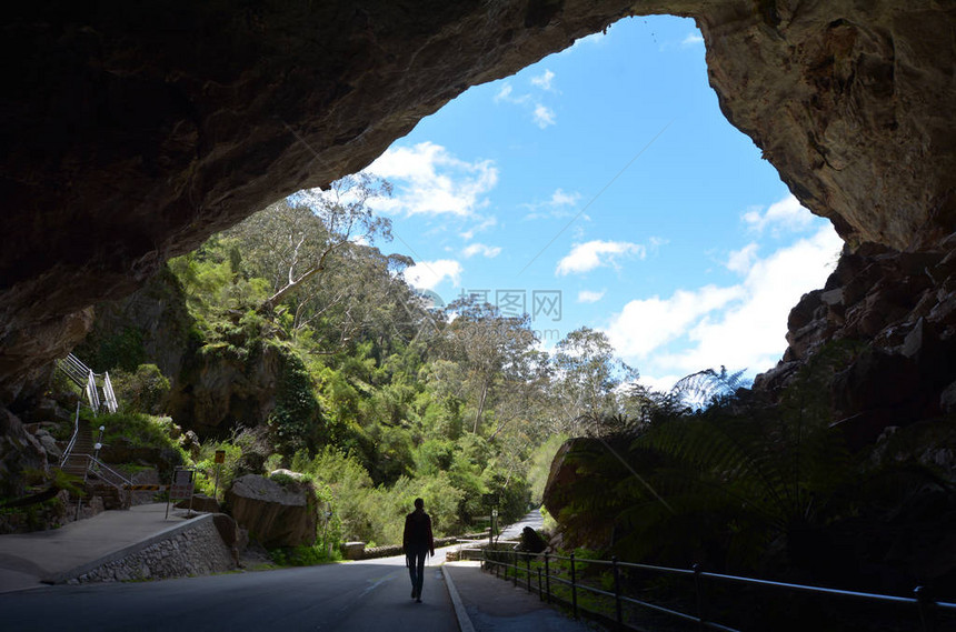 一个人的休眠号进入澳大利亚新南威尔士蓝山的耶诺兰洞图片