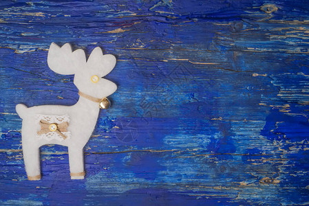 儿童圣诞贺卡的背景蓝色木质背景图片