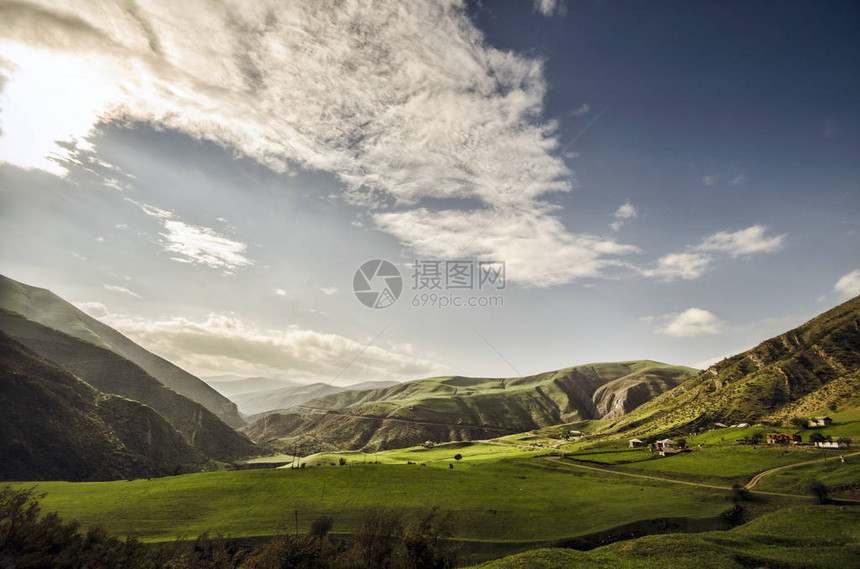 绿田和青山图片