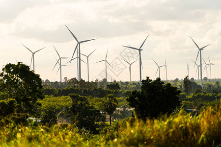 风力涡轮机农场可再生能源可持续能图片