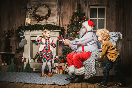 圣诞老人与孩子背景图片
