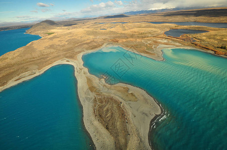 新西兰Tekapo湖从空中看高清图片