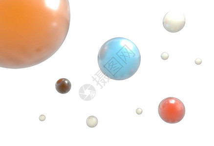 渐变漂浮彩球3D飞闪的彩球背景