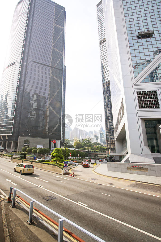 现代玻璃摩天大楼在香港的香港图片