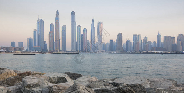 迪拜Marina市风景在日图片