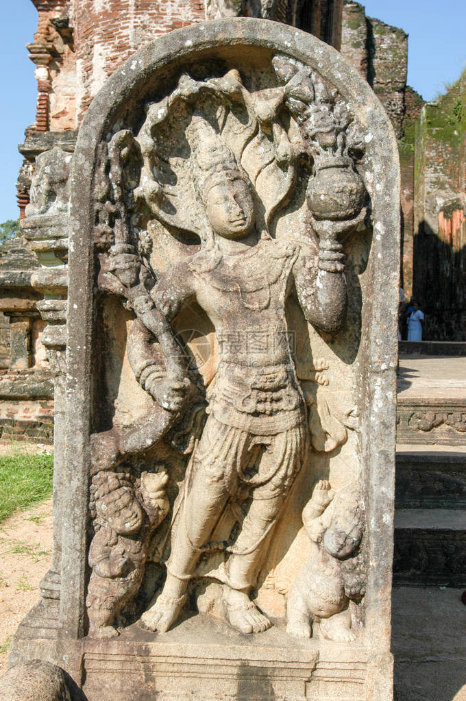 Polonnaruwa的Vatadage雕塑RoundHouse破坏斯里兰卡Unes图片