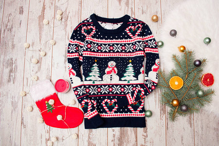 冬季毛衣和圣诞服装图片