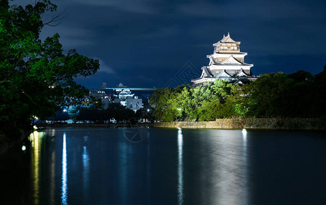 日本夜景广岛城图片
