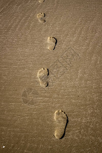 沙滩上沙子里的脚步声图片