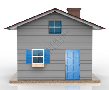 3d形成灰色房屋模型图片