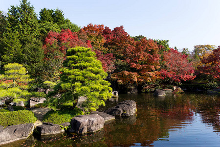 日本花园秋天景图片