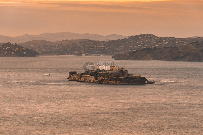 Alcatraz监狱岛屿旧金山的Fam图片