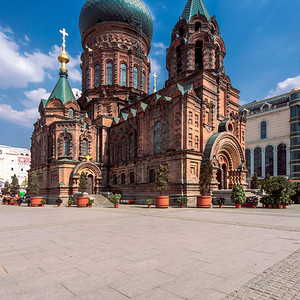 著名的HarbinSophia教堂在图片
