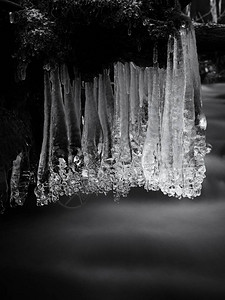冰柱中闪亮的反光图片