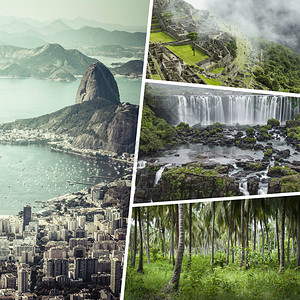 南美洲最美丽最令人叹为观止的地方拼贴画图片