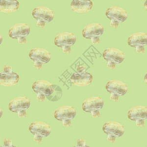 绿色背景的透明蘑菇香肠图片