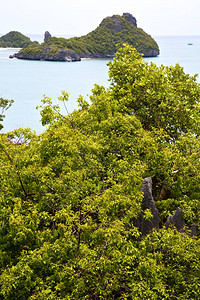 黔江小南海绿色环礁湖和南部树南海的岸线背景