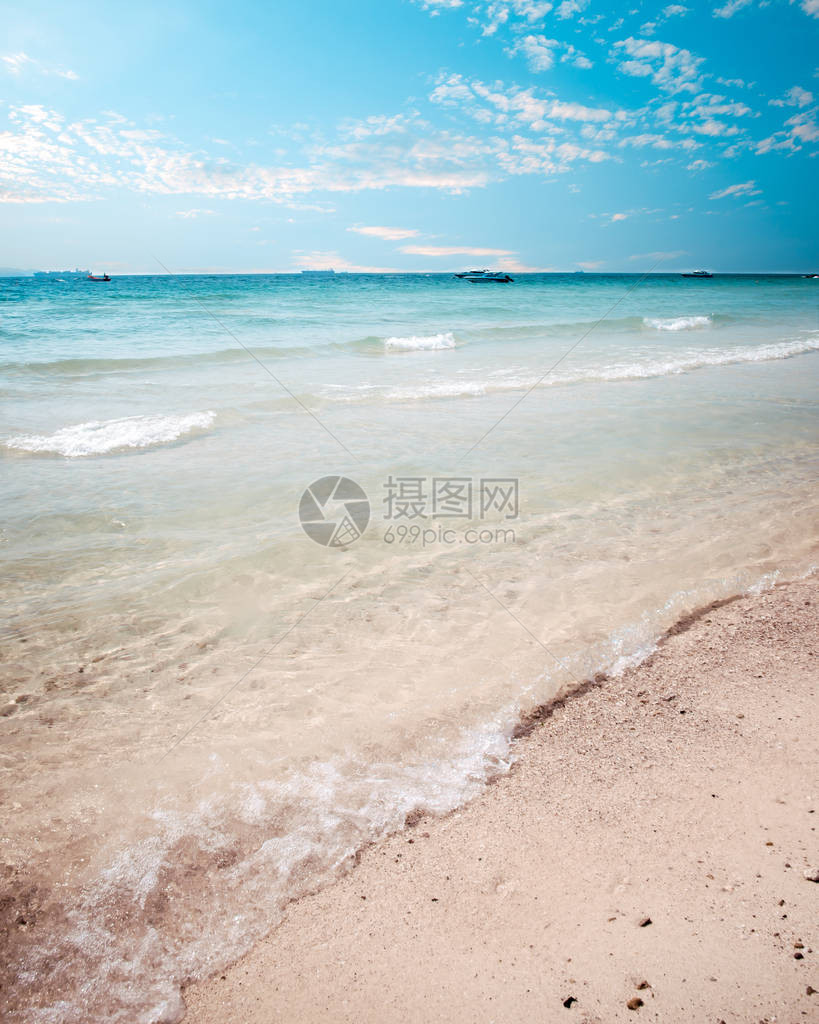 夏季热带海滩海景海边的景观图片