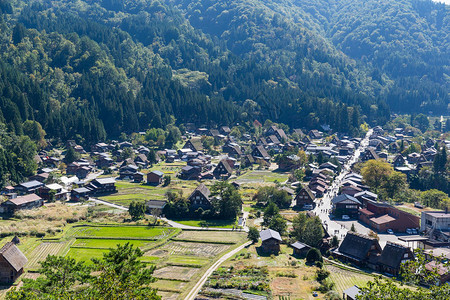 历史日本村庄的视图图片