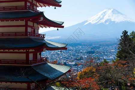 富士山和Chureito宝塔图片