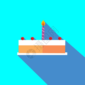 生日蛋糕平面图标图片