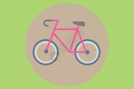 绿色背景上的自行车图标图片