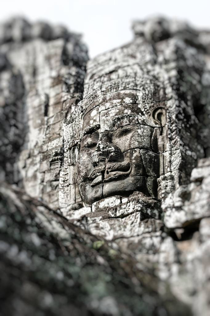 柬埔寨吴哥窟的石壁画和雕塑图片