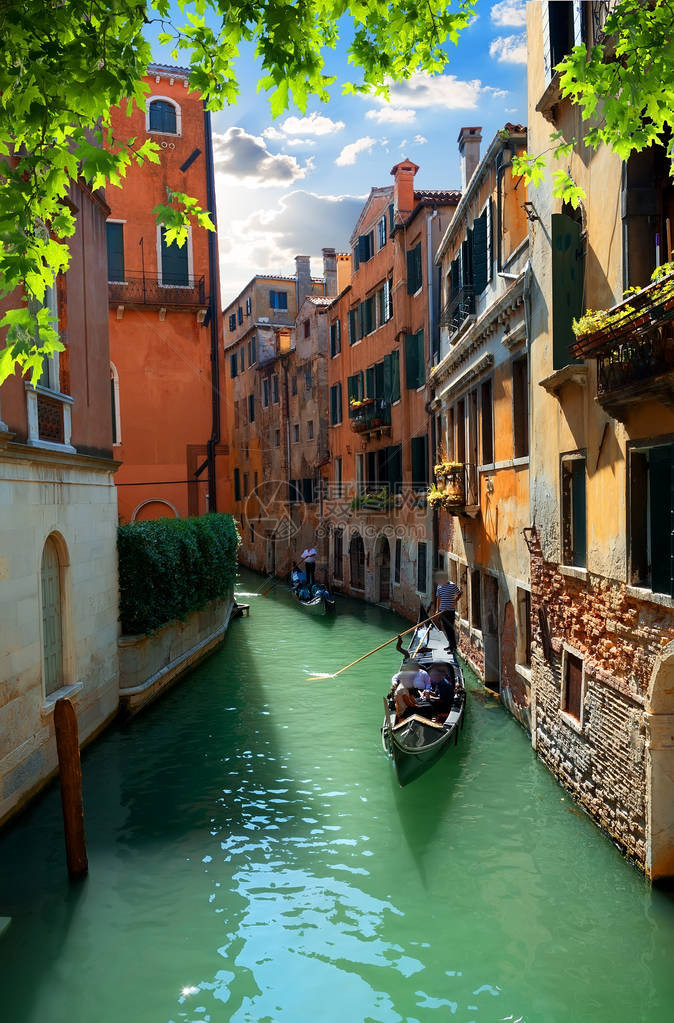 意大利夏日Gondola乘车图片