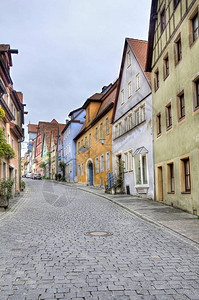 德国RothenburgodderTauber与多彩历史建筑图片