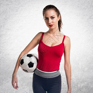 很运动女人坚持质感灰色高建群足球球背景图片