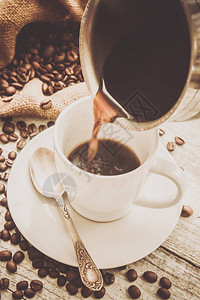 咖啡豆一杯咖啡有图片