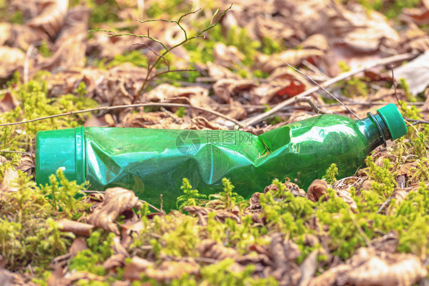 塑料瓶或作为垃圾扔在大自图片