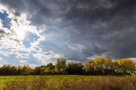 秋叶和不祥的暴风云图片
