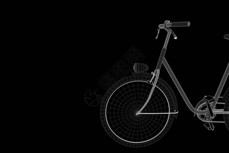 全息图线框样式的自行车漂亮的3D渲染图片