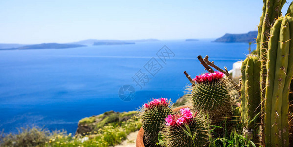 希腊圣托里尼岛NenaKameni背景图片