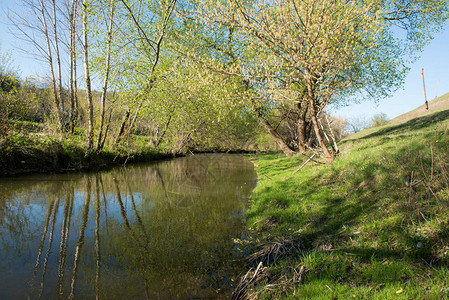 与河的春天风景图片