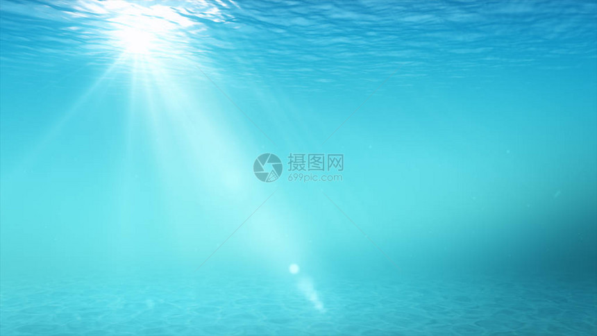 水下的蓝色背景在海上与副本空间图片