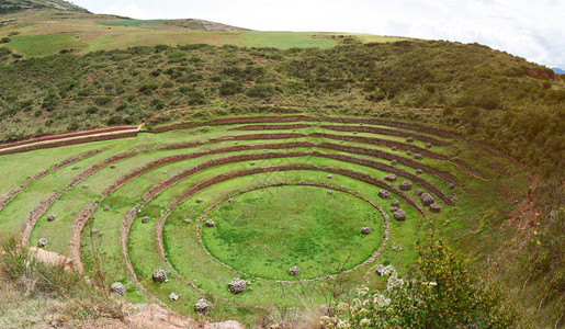 秘鲁的印加古老梯田莫雷秘鲁库斯科环图片