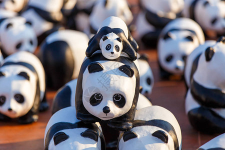 这些纸袋熊猫是用再生材料做的代表野外的1图片