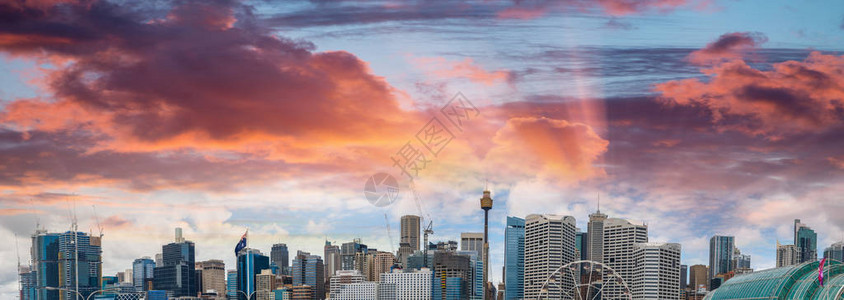日落时的悉尼天线新南威尔士图片