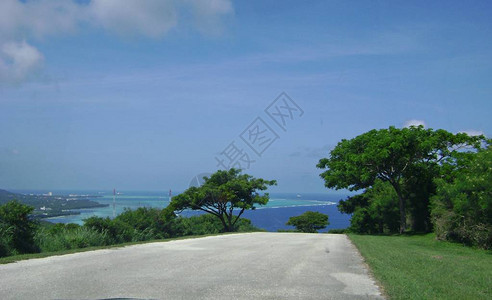 从塞班岛北部的马尔皮俯瞰大海背景图片