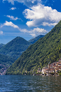 在意大利科莫湖的科隆诺Co背景图片