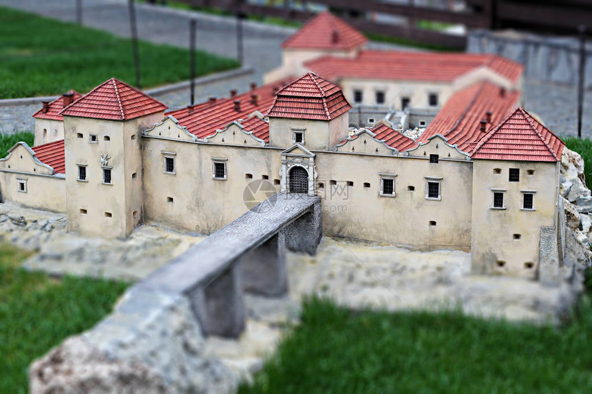 乌克兰西部古中世纪Svizh城堡的微型模图片