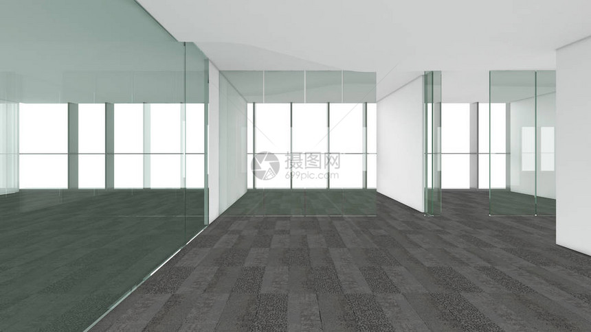 现代的空房间3d渲染室内设计模拟出illustrati图片
