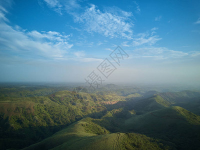 尼加拉瓜空中观测的山地景观日图片