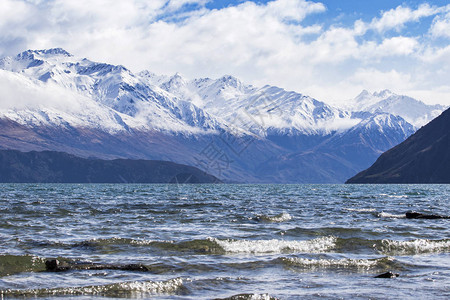 华纳卡湖美丽的美景新西兰最流行的自然旅游目图片